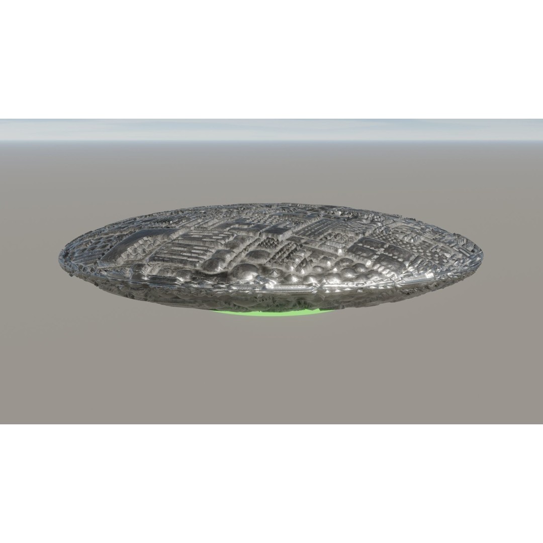 UFO 3D Model – Low Poly Game Asset, FBX, OBJ, PBR Textures - View 15