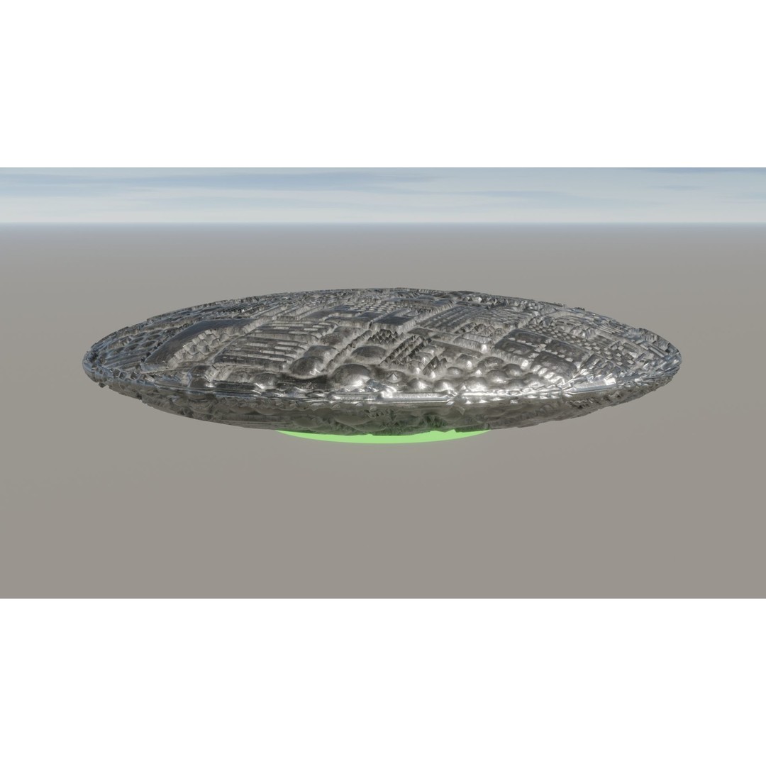 UFO 3D Model – Low Poly Game Asset, FBX, OBJ, PBR Textures - View 16