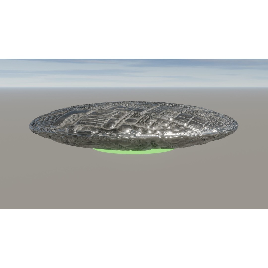 UFO 3D Model – Low Poly Game Asset, FBX, OBJ, PBR Textures - View 17