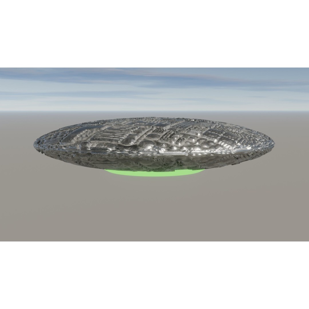 UFO 3D Model – Low Poly Game Asset, FBX, OBJ, PBR Textures - View 18