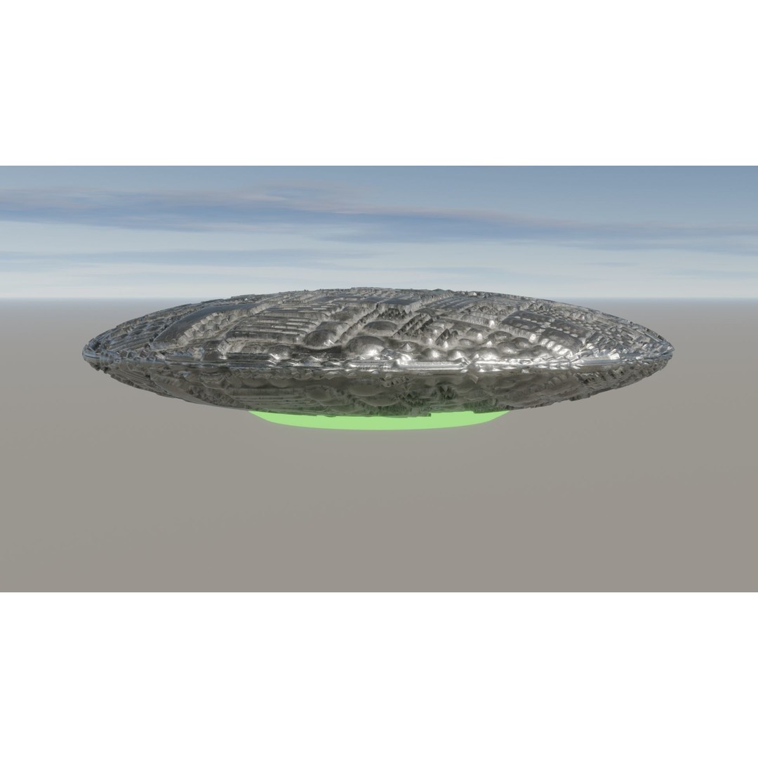 UFO 3D Model – Low Poly Game Asset, FBX, OBJ, PBR Textures - View 19