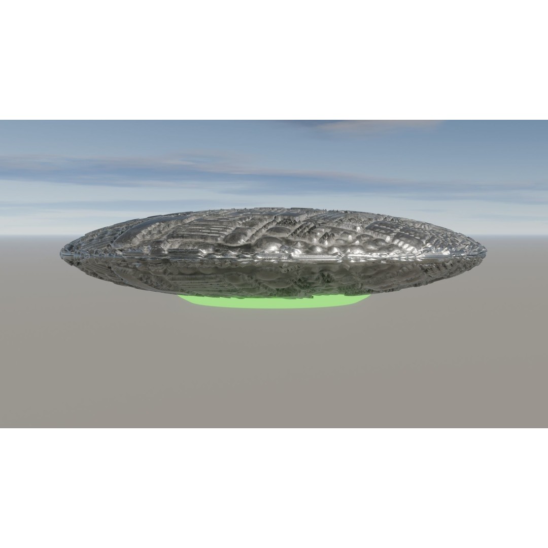 UFO 3D Model – Low Poly Game Asset, FBX, OBJ, PBR Textures - View 20