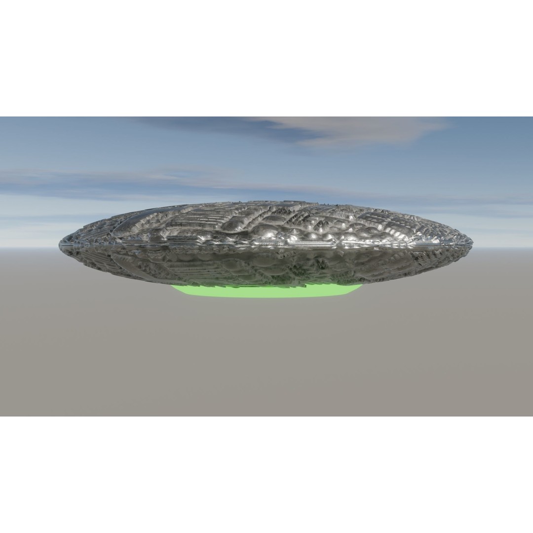 UFO 3D Model – Low Poly Game Asset, FBX, OBJ, PBR Textures - View 21