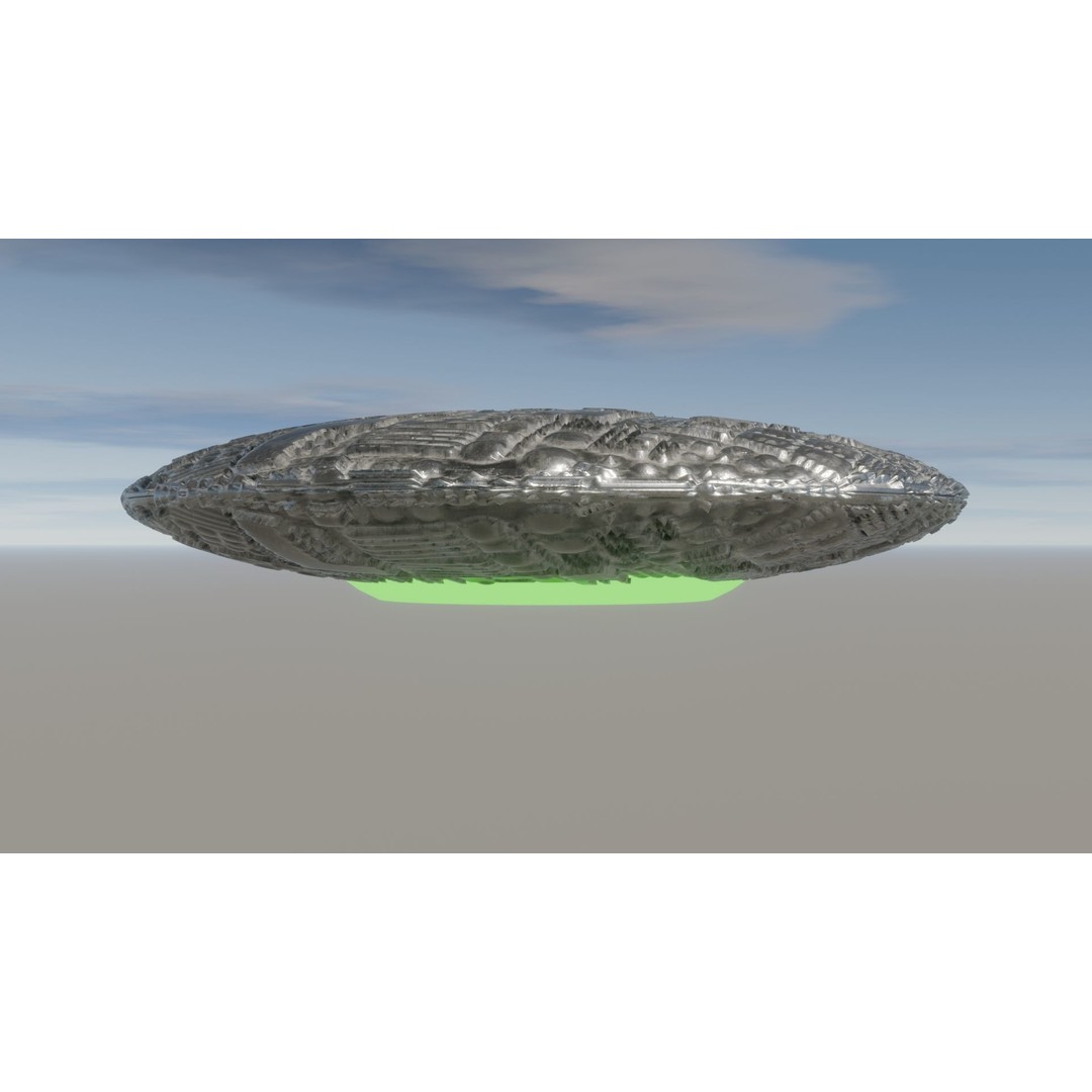 UFO 3D Model – Low Poly Game Asset, FBX, OBJ, PBR Textures - View 22