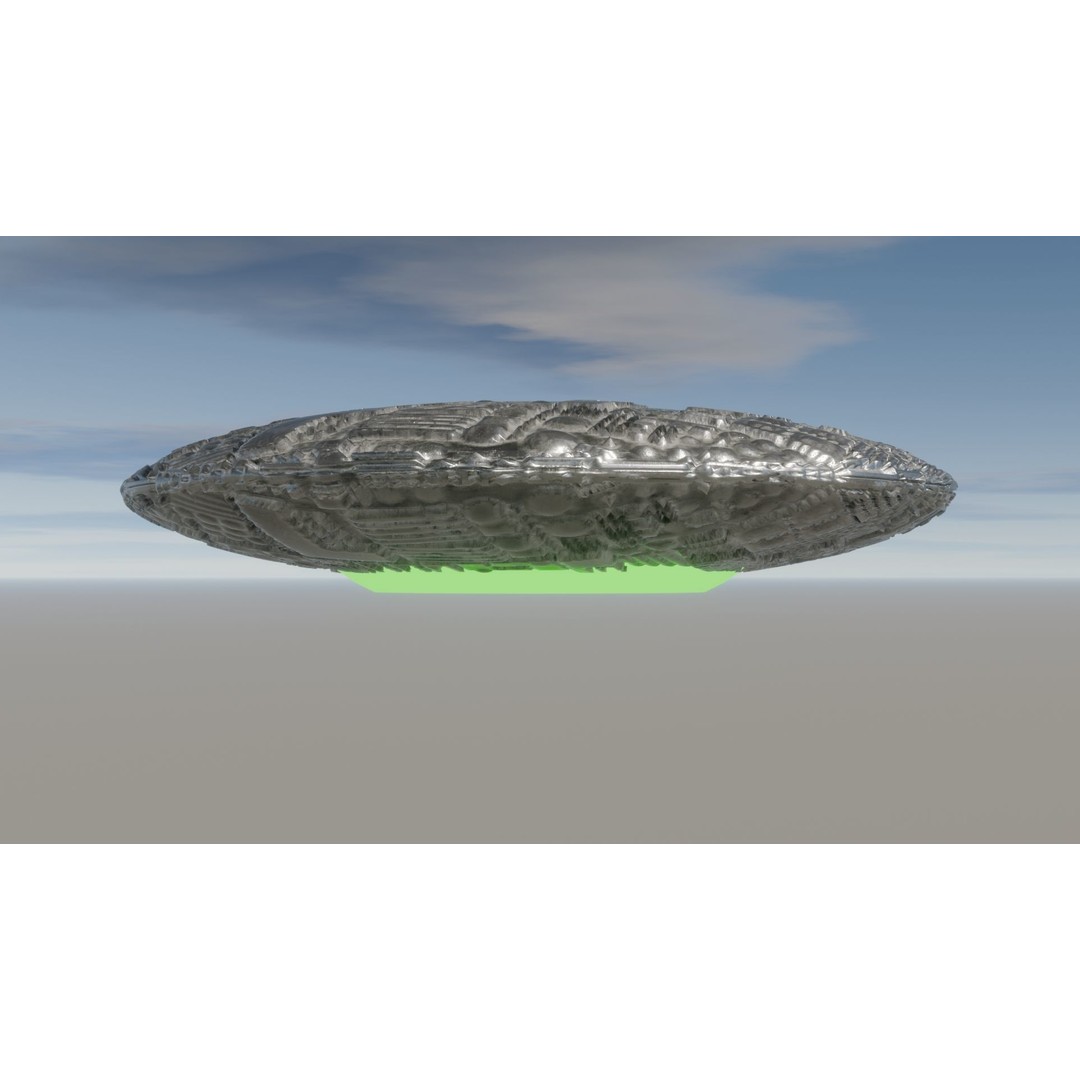 UFO 3D Model – Low Poly Game Asset, FBX, OBJ, PBR Textures - View 23