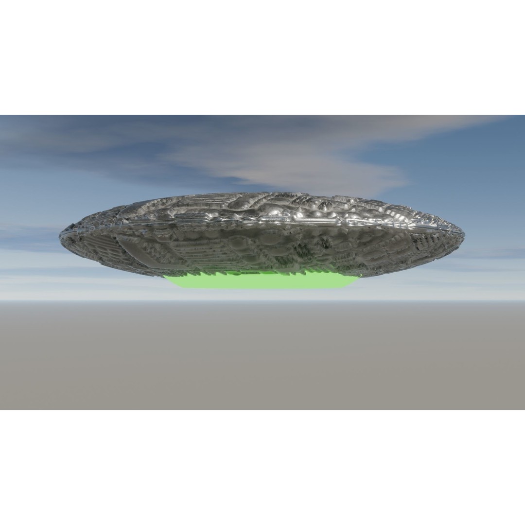 UFO 3D Model – Low Poly Game Asset, FBX, OBJ, PBR Textures - View 24