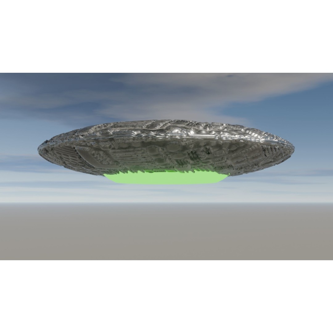 UFO 3D Model – Low Poly Game Asset, FBX, OBJ, PBR Textures - View 25