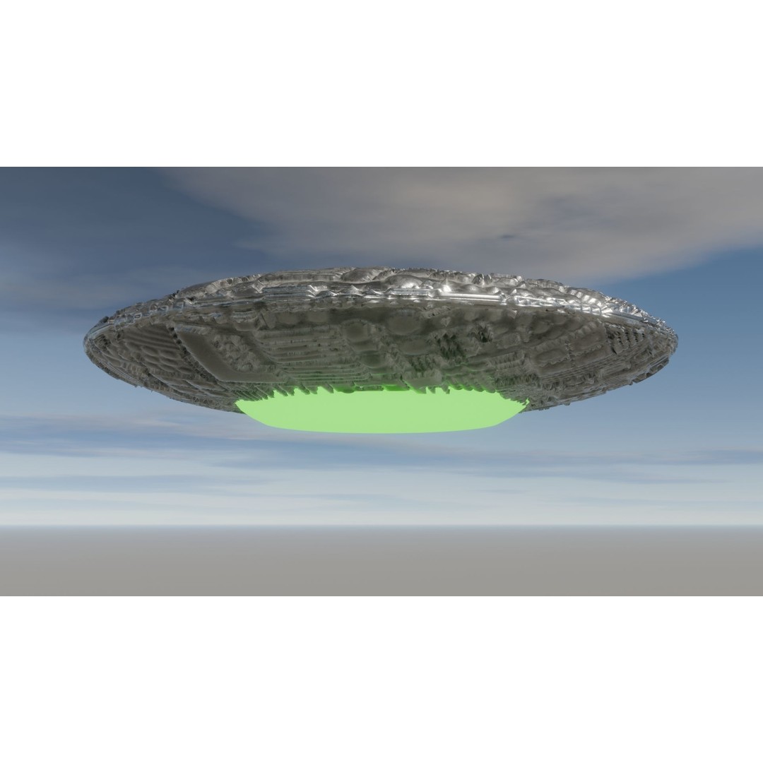 UFO 3D Model – Low Poly Game Asset, FBX, OBJ, PBR Textures - View 27