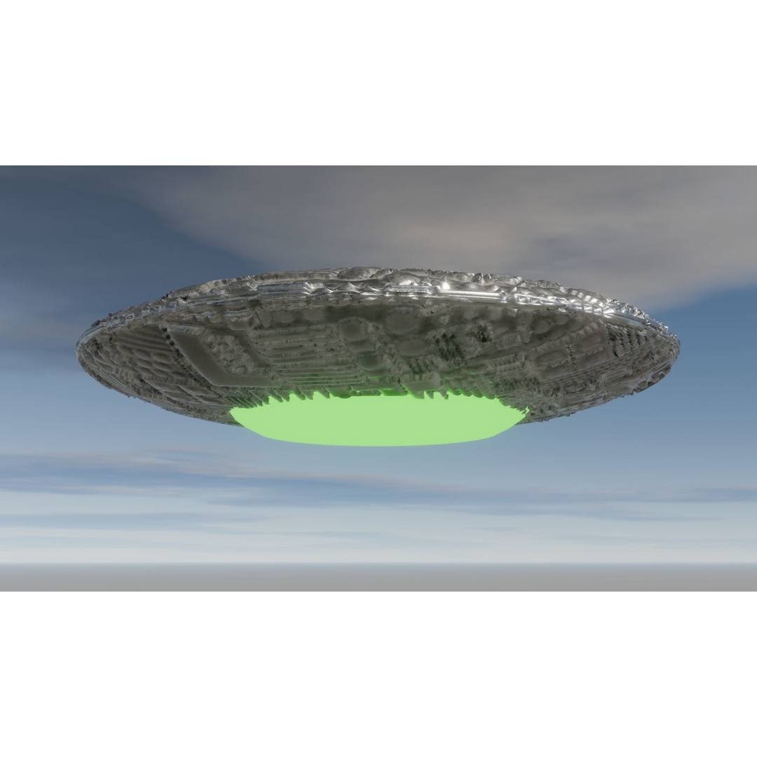 UFO 3D Model – Low Poly Game Asset, FBX, OBJ, PBR Textures - View 28