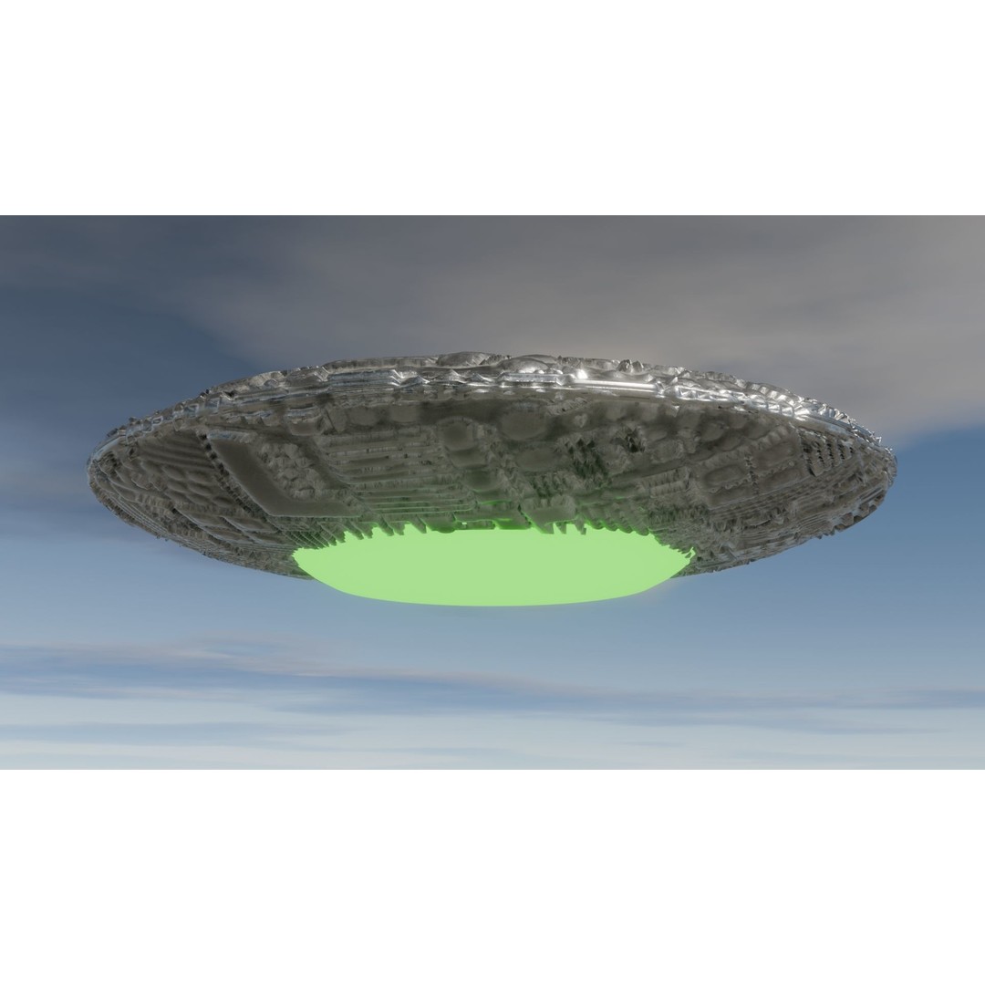 UFO 3D Model – Low Poly Game Asset, FBX, OBJ, PBR Textures - View 29