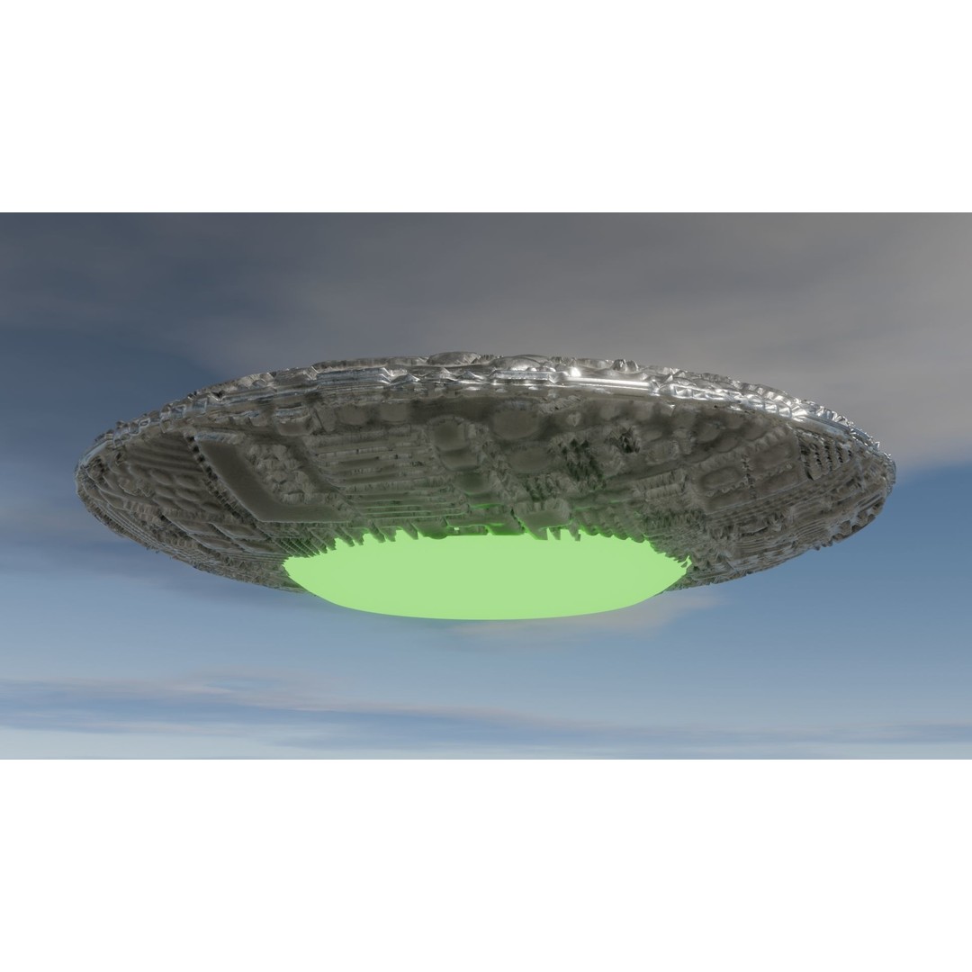 UFO 3D Model – Low Poly Game Asset, FBX, OBJ, PBR Textures - View 30