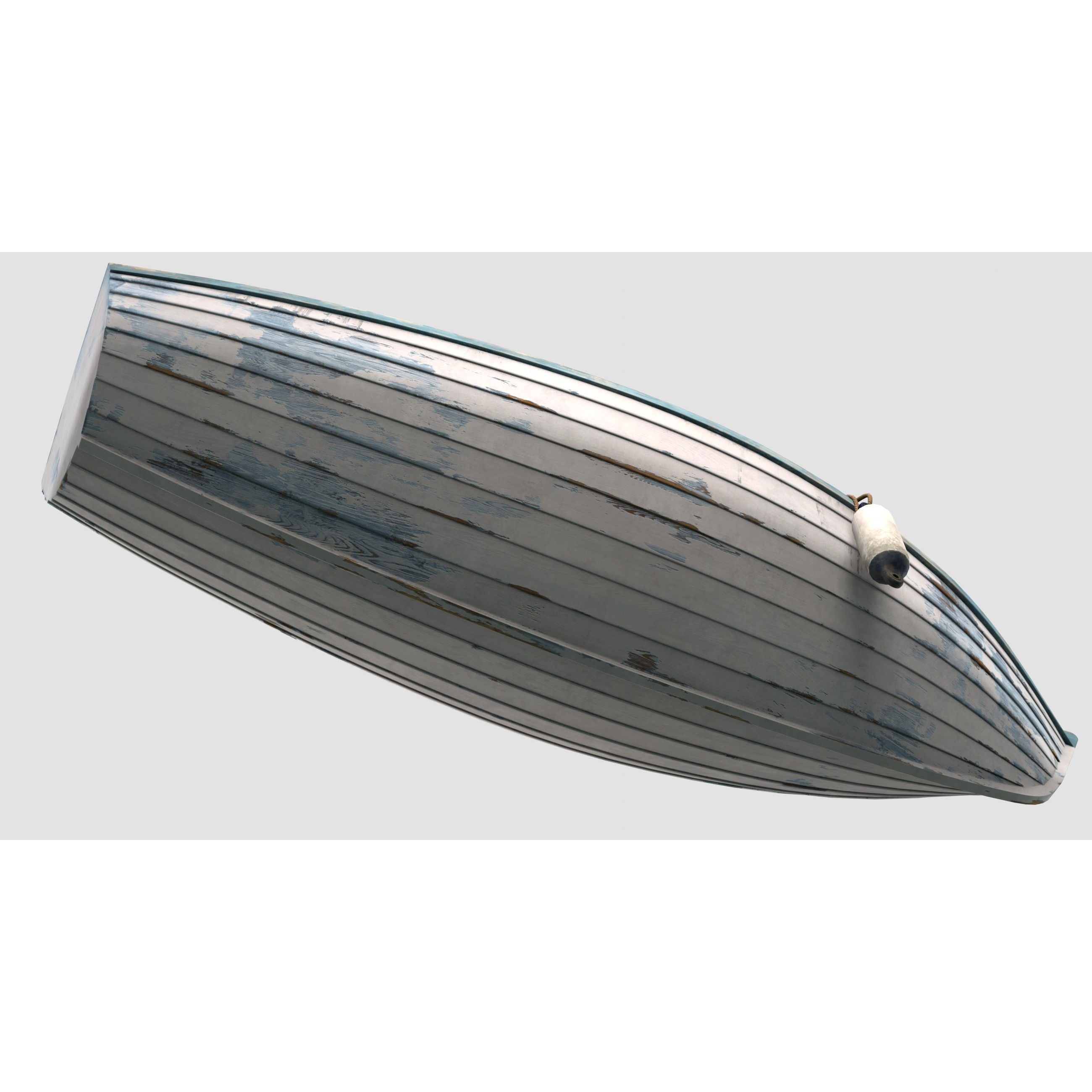 Small Wooden Boat - Low-Poly Game-Ready 3D Model - View 6