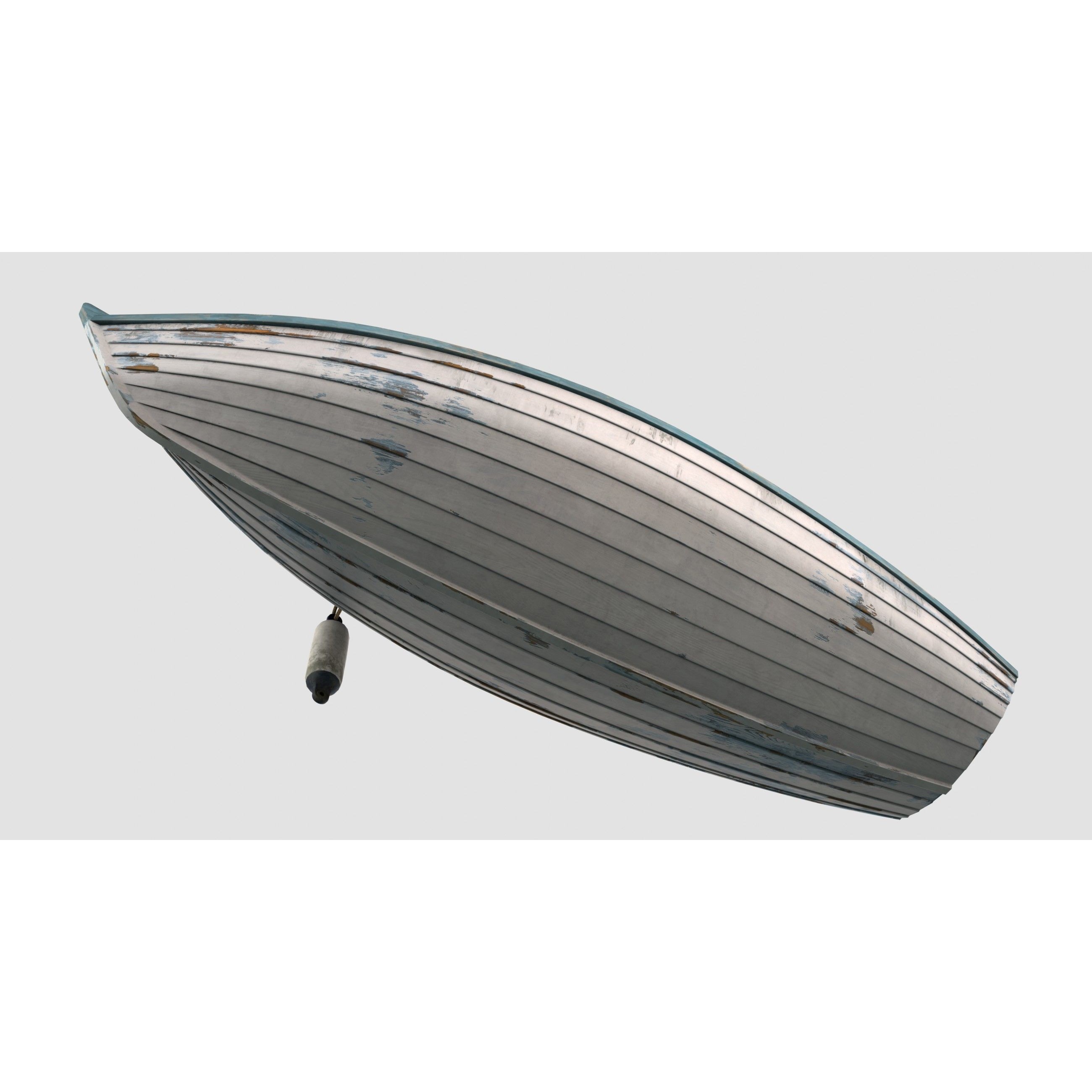 Small Wooden Boat - Low-Poly Game-Ready 3D Model - View 7