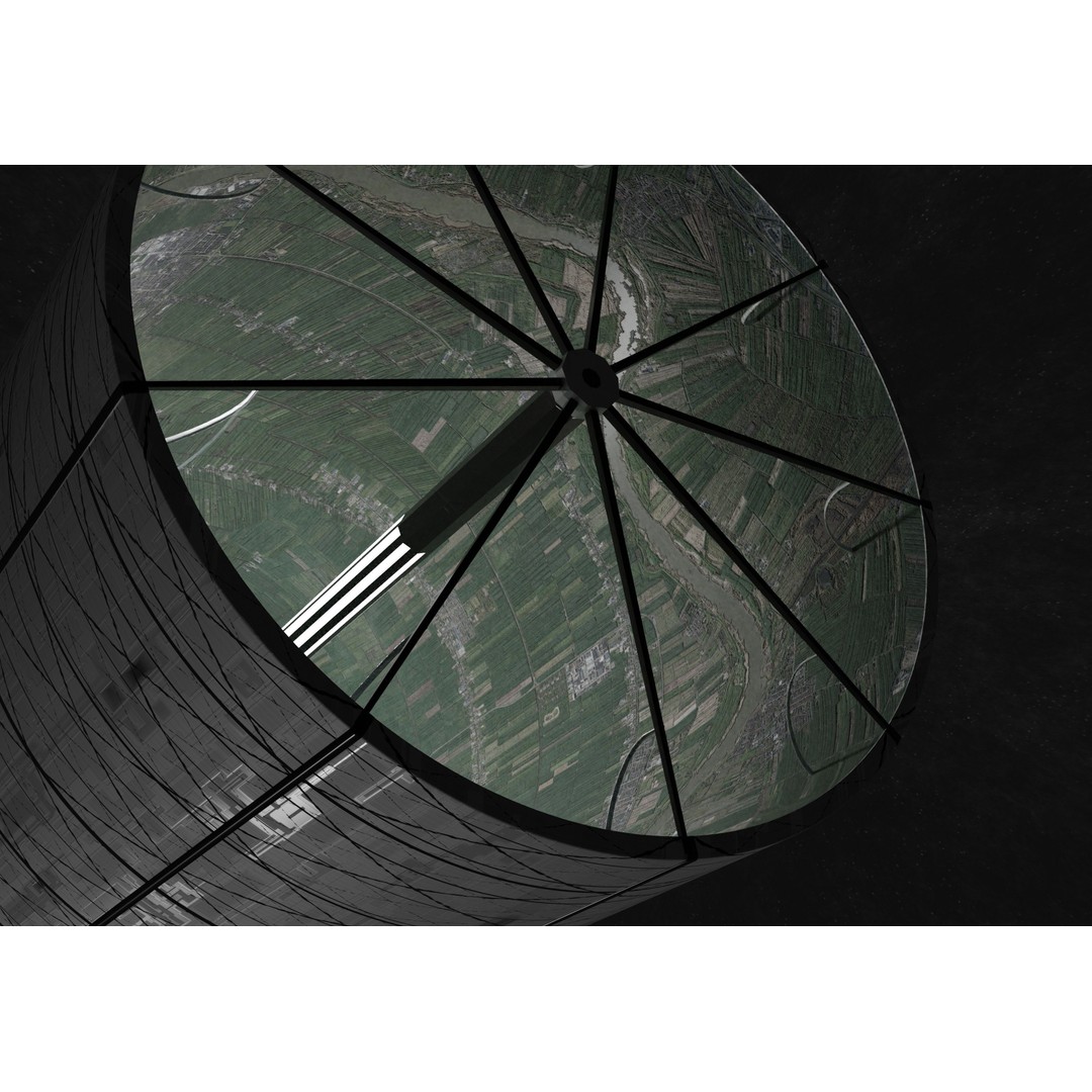 O'Neill Cylinder 3D Model – Low Poly Space Habitat, FBX, PBR - View 3