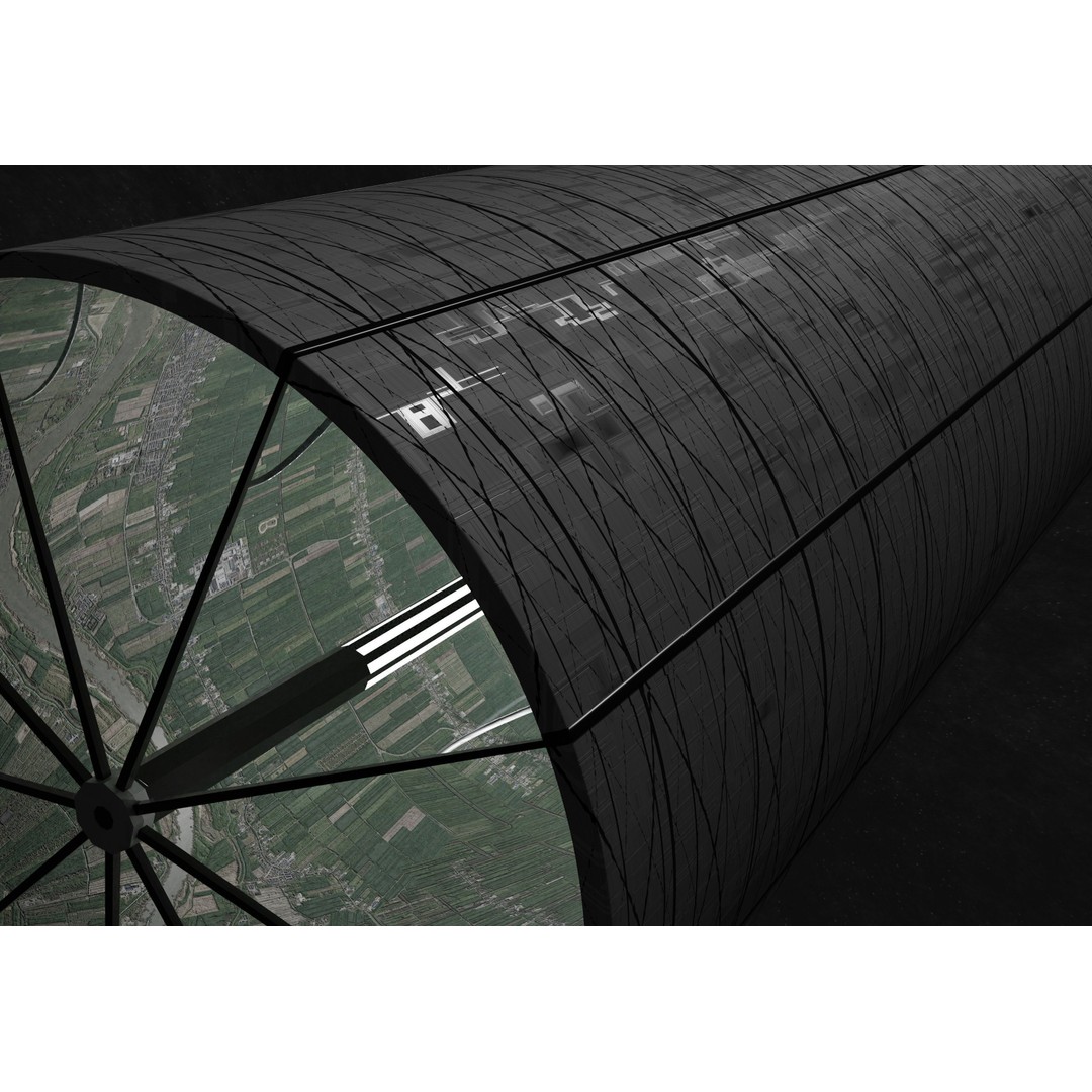 O'Neill Cylinder 3D Model – Low Poly Space Habitat, FBX, PBR - View 6
