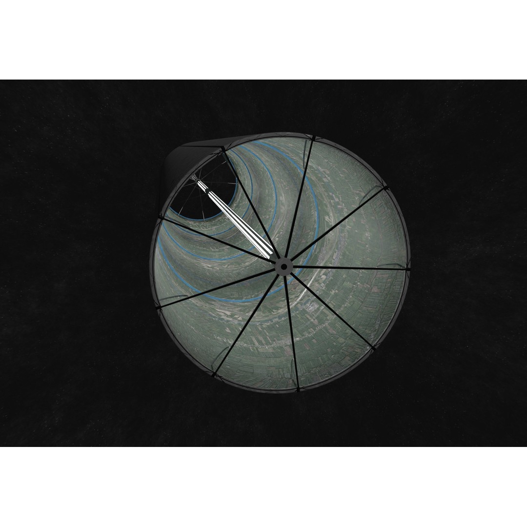 O'Neill Cylinder 3D Model – Low Poly Space Habitat, FBX, PBR - View 7