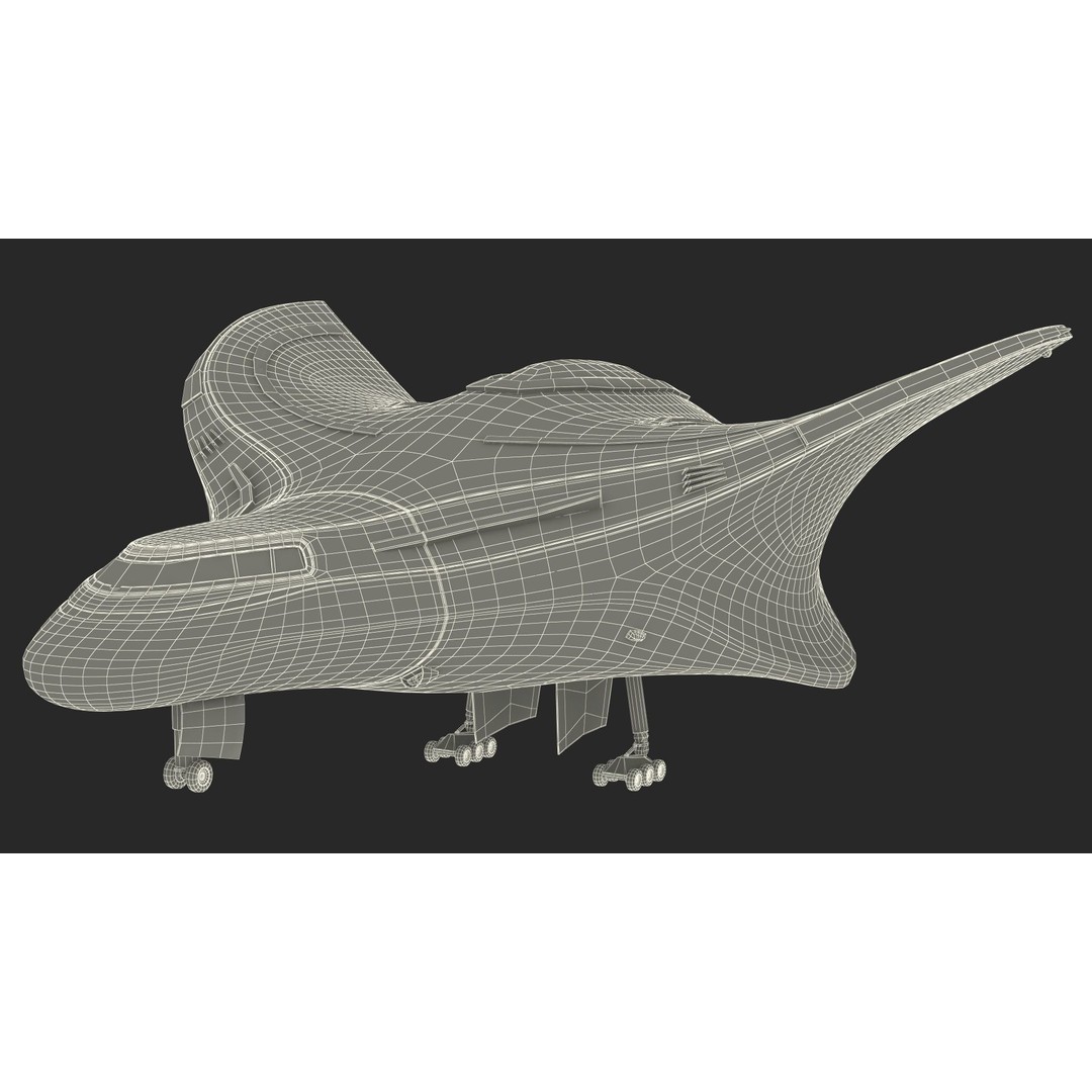 Futuristic Shuttle Spaceship 3D Model – High Poly PBR Asset, FBX, OBJ