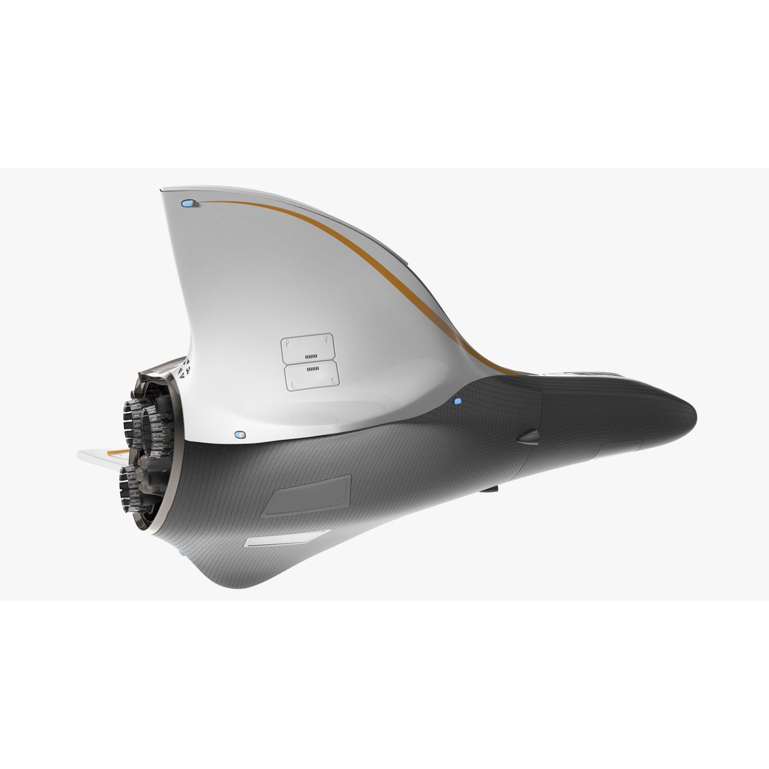 Futuristic Shuttle Spaceship 3D Model – High Poly PBR Asset, FBX, OBJ - View 15