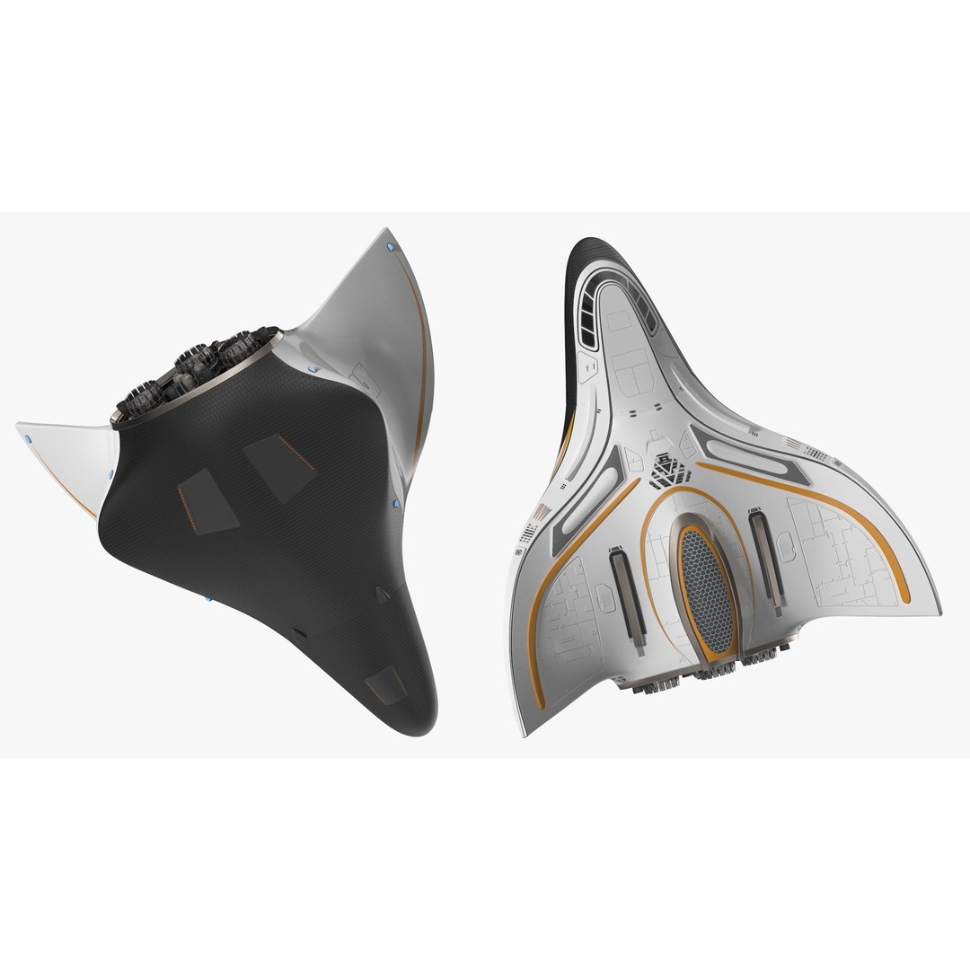 Futuristic Shuttle Spaceship 3D Model – High Poly PBR Asset, FBX, OBJ - View 16