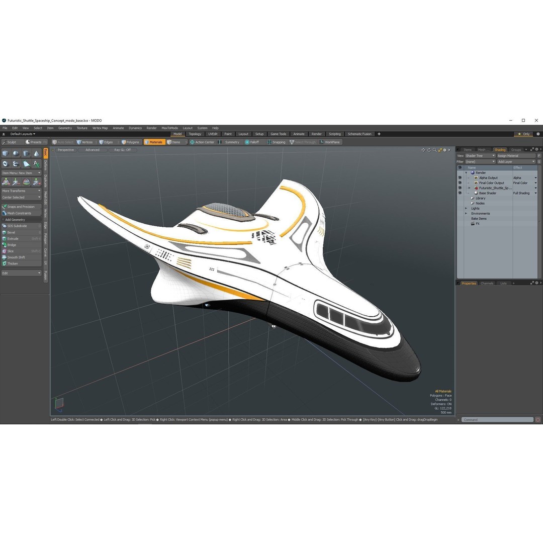 Futuristic Shuttle Spaceship 3D Model – High Poly PBR Asset, FBX, OBJ - View 25