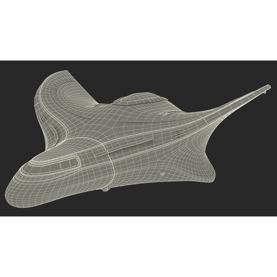 Futuristic Shuttle Spaceship 3D Model – High Poly PBR Asset, FBX, OBJ - View 28