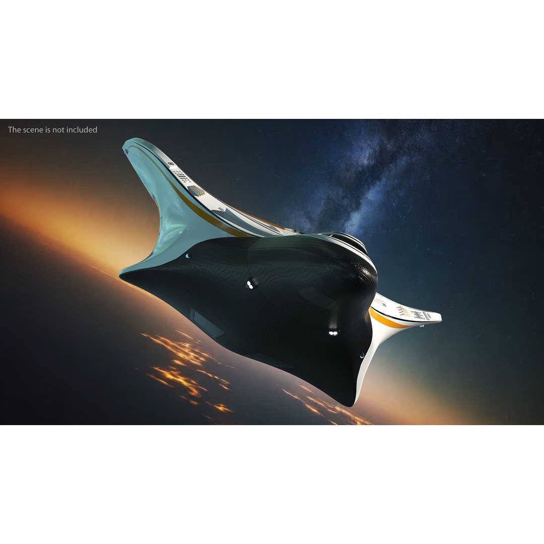 Futuristic Shuttle Spaceship 3D Model – High Poly PBR Asset, FBX, OBJ - View 5