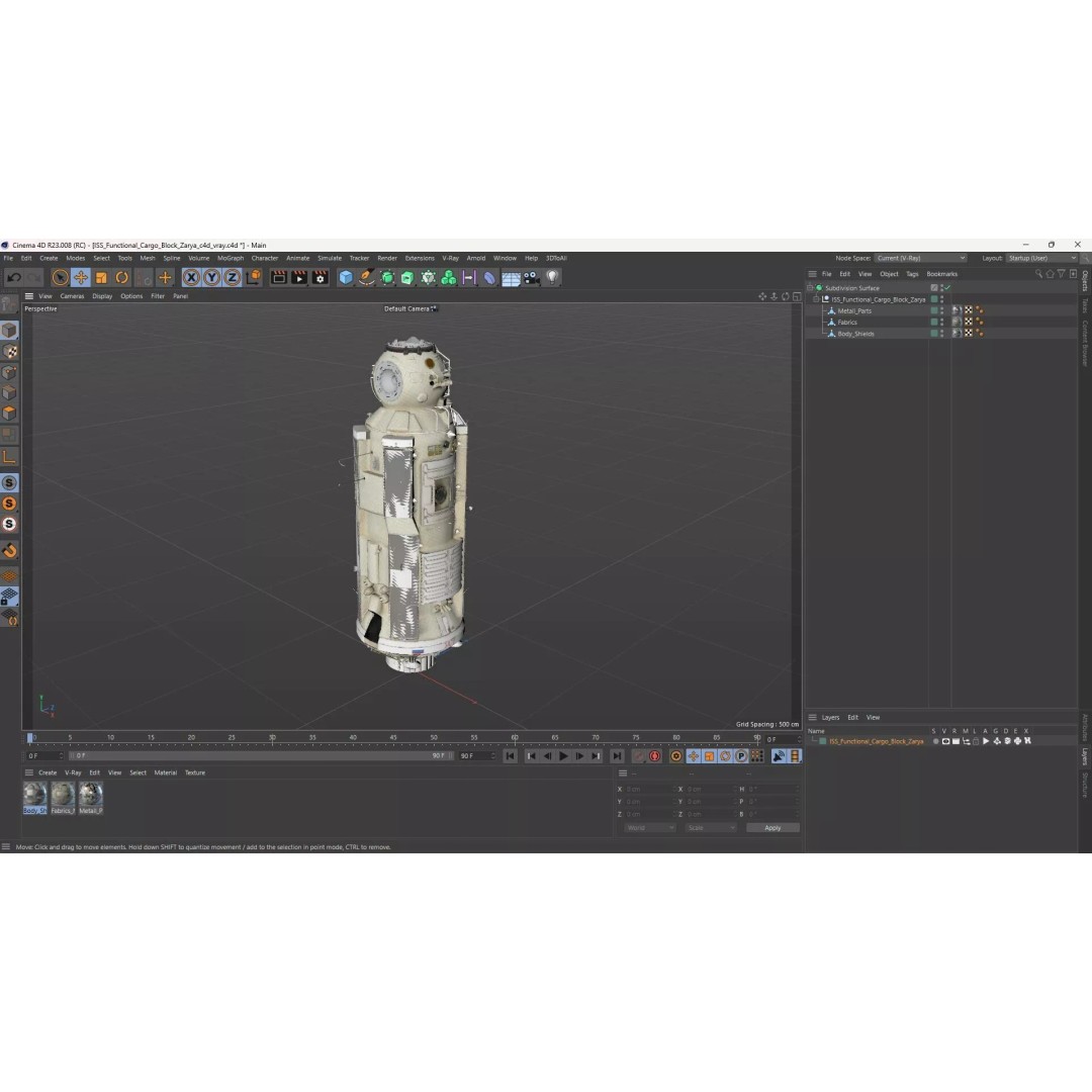 ISS Functional Cargo Block Zarya 3D Model – High Poly PBR Space Module, FBX
