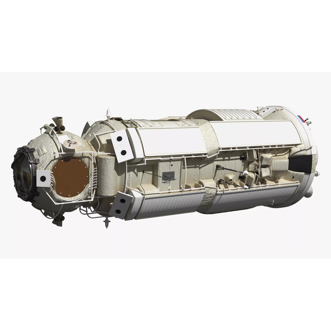 ISS Functional Cargo Block Zarya 3D Model – High Poly PBR Space Module, FBX - View 2