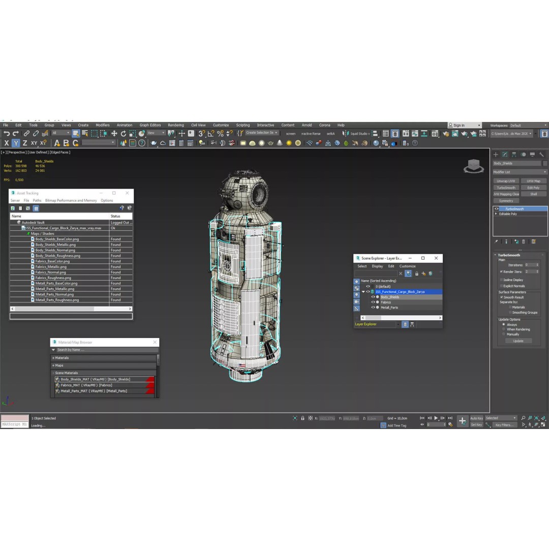 ISS Functional Cargo Block Zarya 3D Model – High Poly PBR Space Module, FBX - View 25
