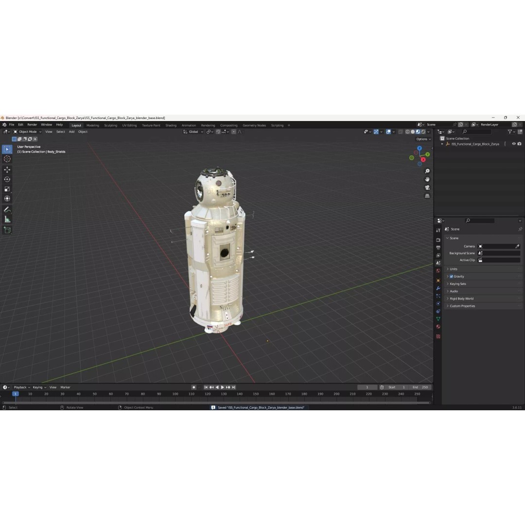 ISS Functional Cargo Block Zarya 3D Model – High Poly PBR Space Module, FBX - View 26