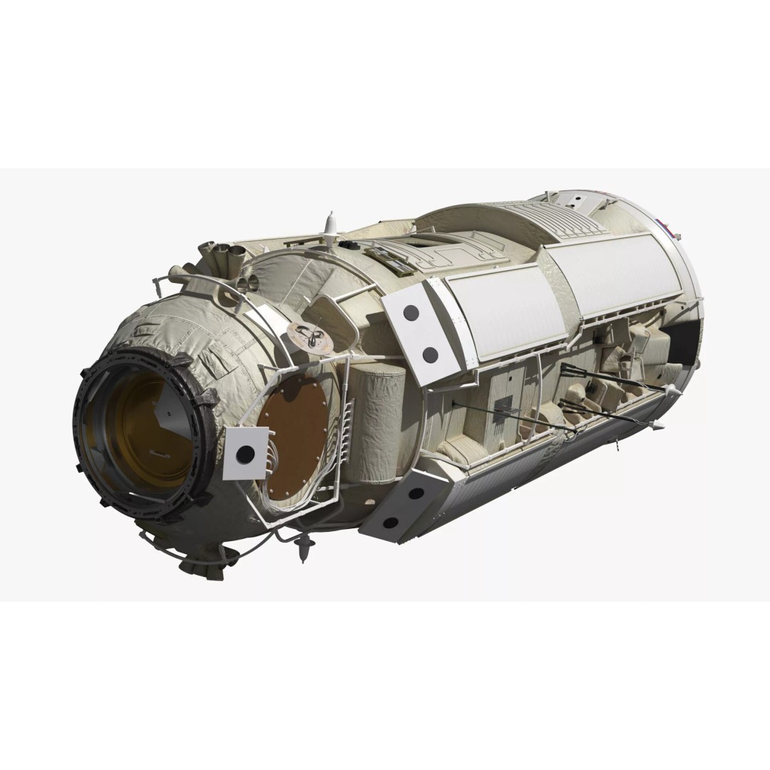 ISS Functional Cargo Block Zarya 3D Model – High Poly PBR Space Module, FBX - View 4