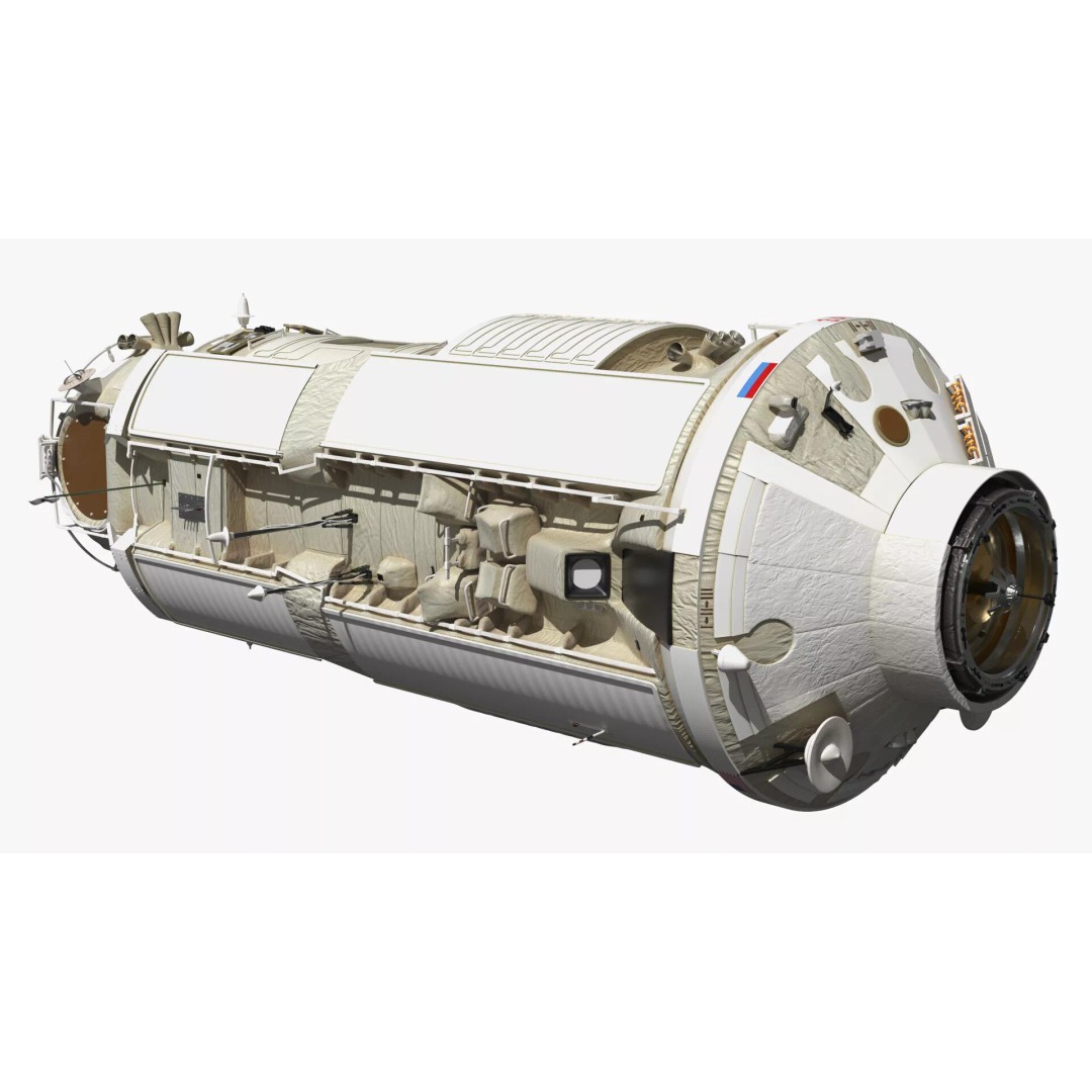 ISS Functional Cargo Block Zarya 3D Model – High Poly PBR Space Module, FBX - View 5