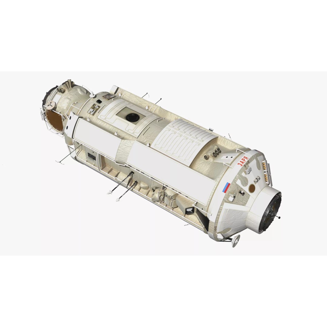 ISS Functional Cargo Block Zarya 3D Model – High Poly PBR Space Module, FBX - View 7