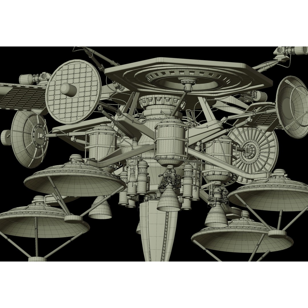 Sci-Fi Satellite 3D Model – PBR Textured Game Asset, Blender