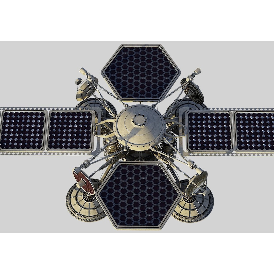 Sci-Fi Satellite 3D Model – PBR Textured Game Asset, Blender - View 10
