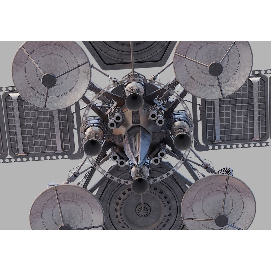 Sci-Fi Satellite 3D Model – PBR Textured Game Asset, Blender - View 13
