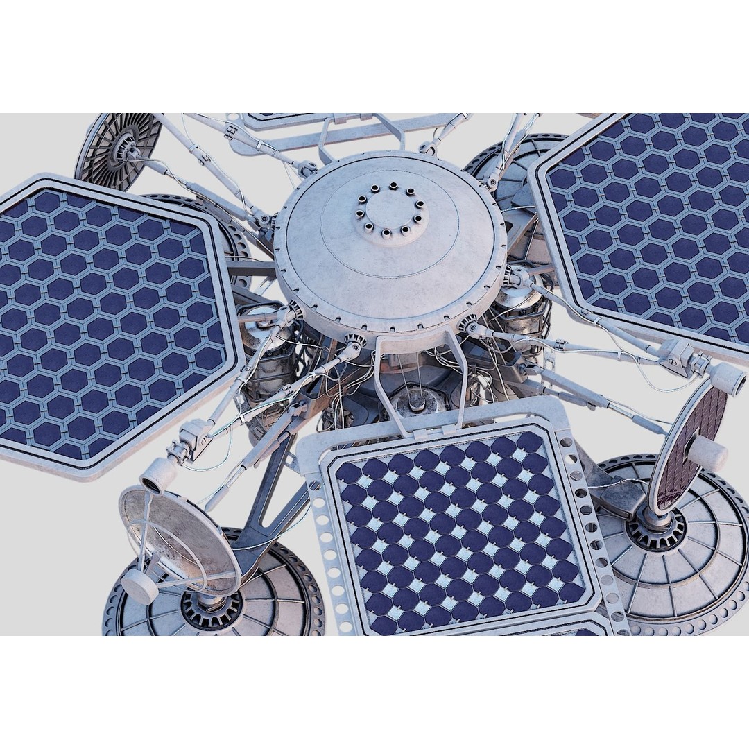 Sci-Fi Satellite 3D Model – PBR Textured Game Asset, Blender - View 15