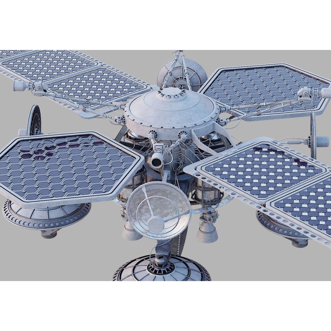 Sci-Fi Satellite 3D Model – PBR Textured Game Asset, Blender - View 16