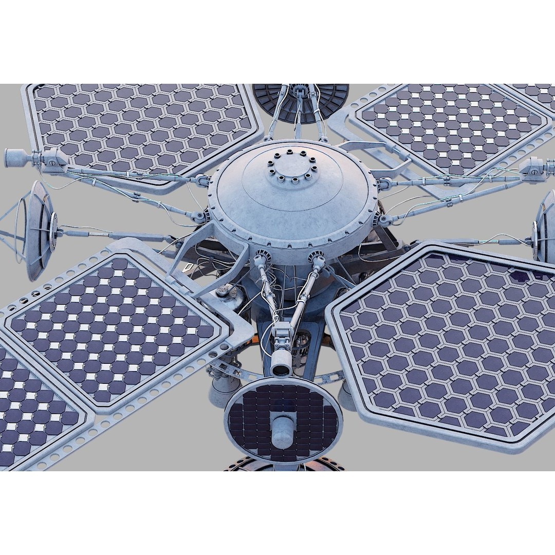 Sci-Fi Satellite 3D Model – PBR Textured Game Asset, Blender - View 17