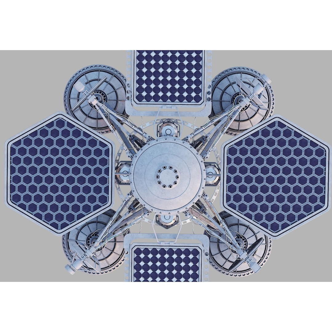 Sci-Fi Satellite 3D Model – PBR Textured Game Asset, Blender - View 19