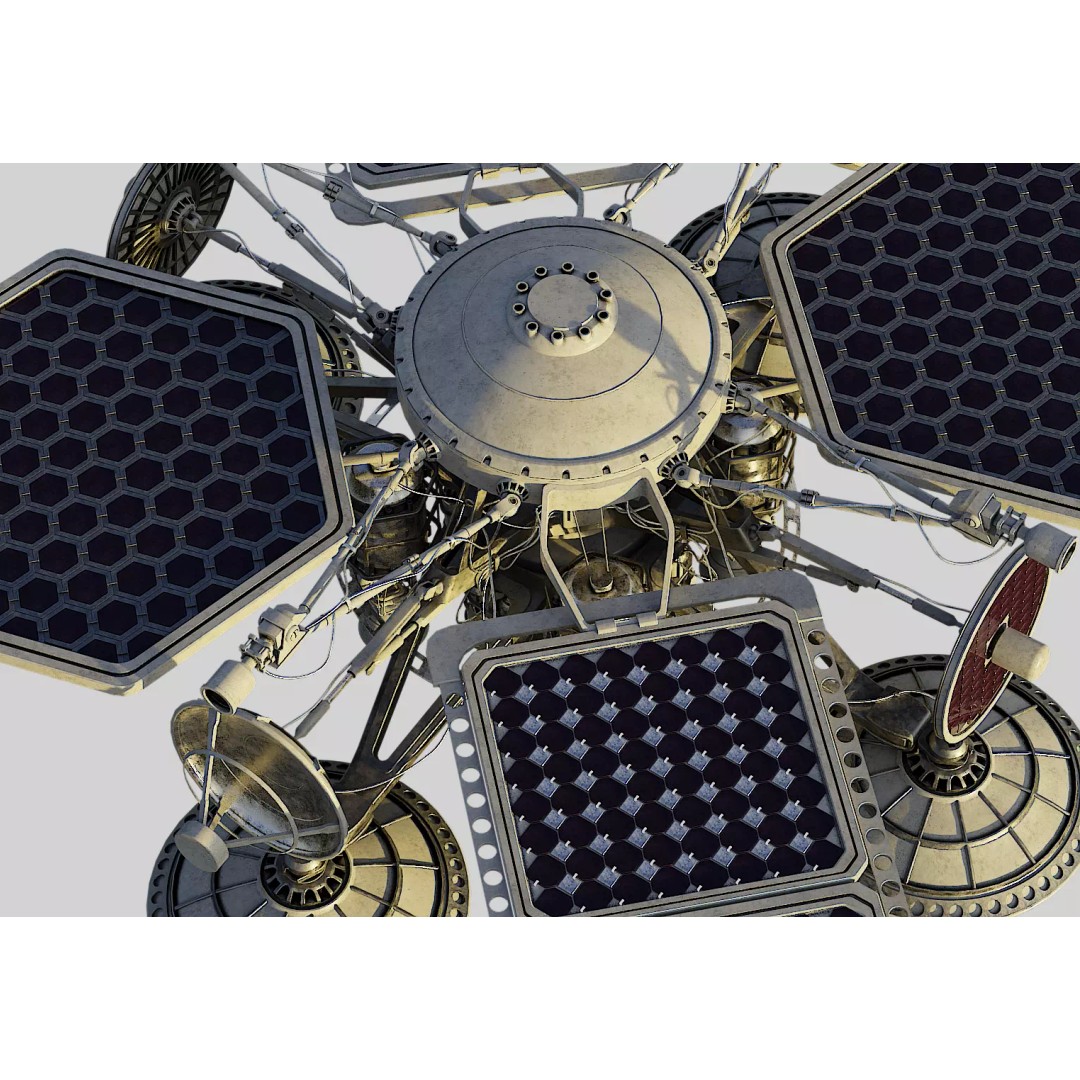 Sci-Fi Satellite 3D Model – PBR Textured Game Asset, Blender - View 2