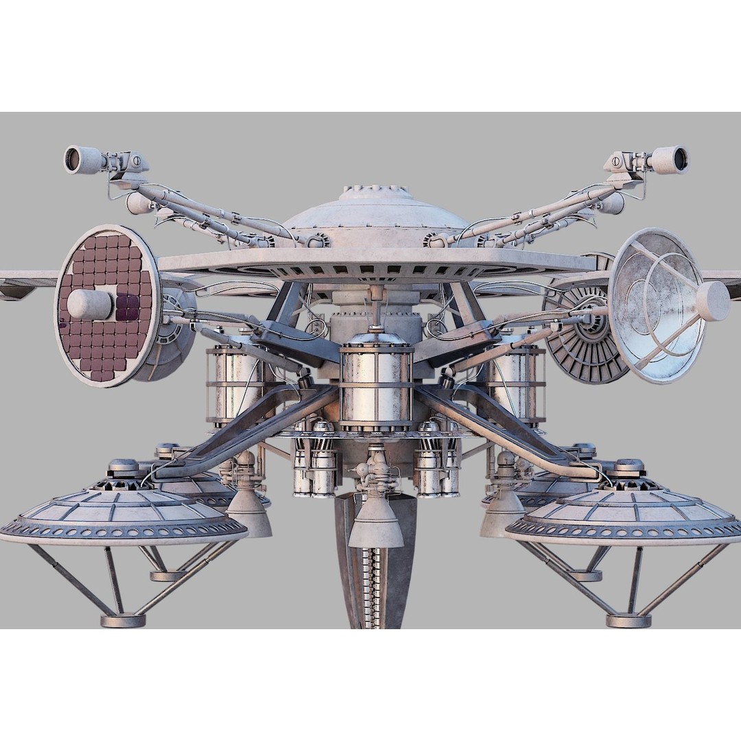 Sci-Fi Satellite 3D Model – PBR Textured Game Asset, Blender - View 21