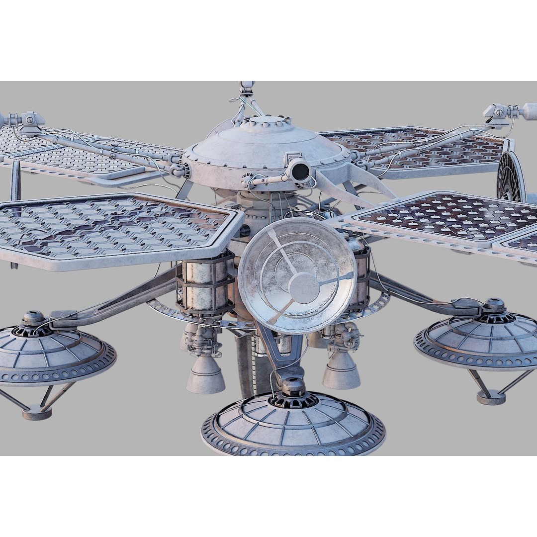 Sci-Fi Satellite 3D Model – PBR Textured Game Asset, Blender - View 22