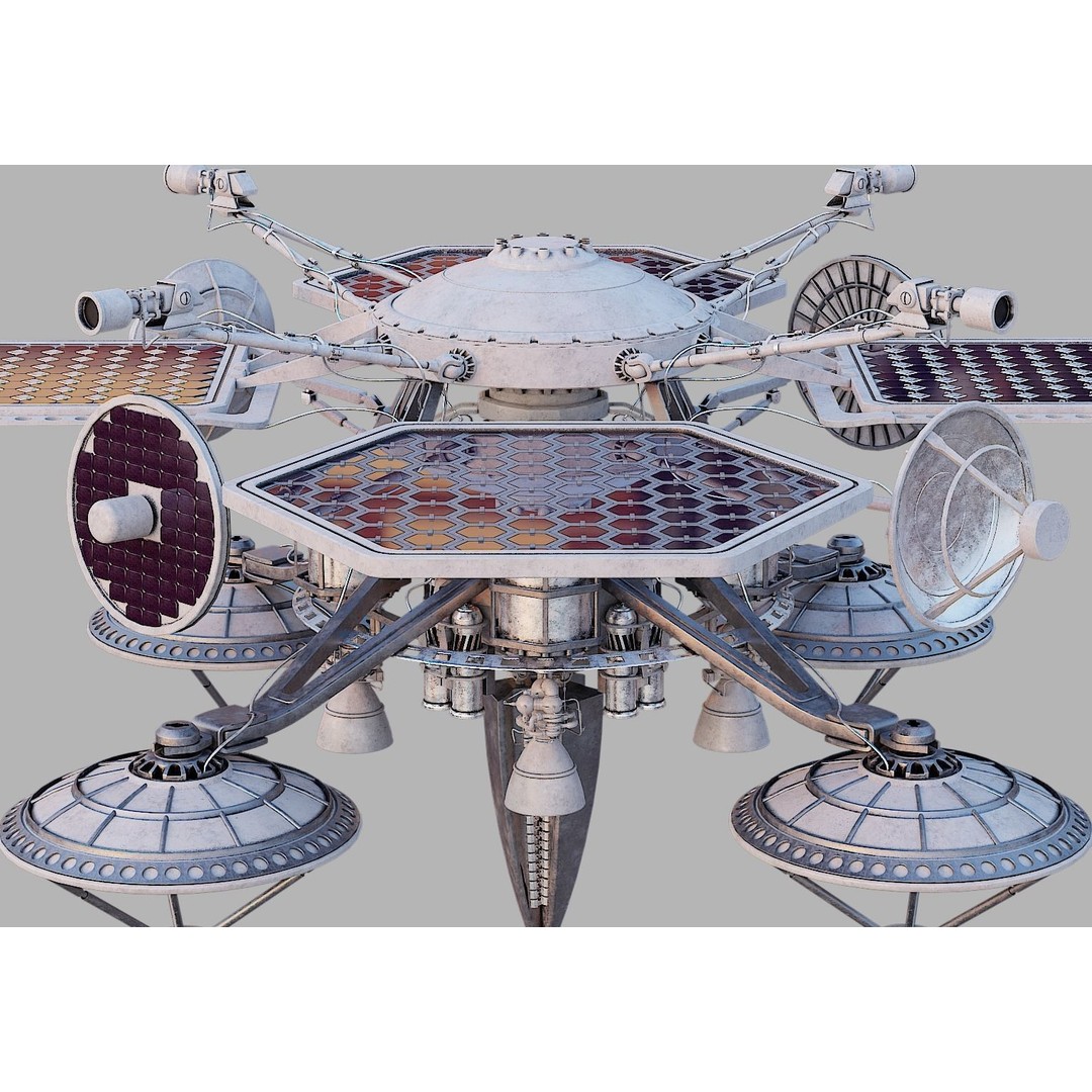 Sci-Fi Satellite 3D Model – PBR Textured Game Asset, Blender - View 23