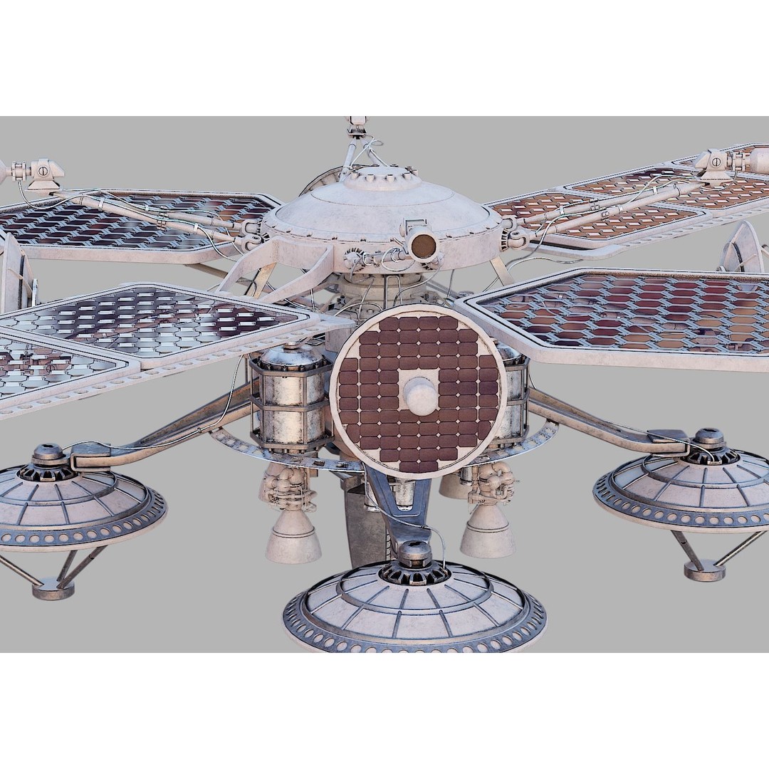 Sci-Fi Satellite 3D Model – PBR Textured Game Asset, Blender - View 24