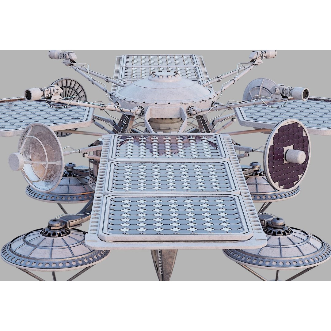 Sci-Fi Satellite 3D Model – PBR Textured Game Asset, Blender - View 25