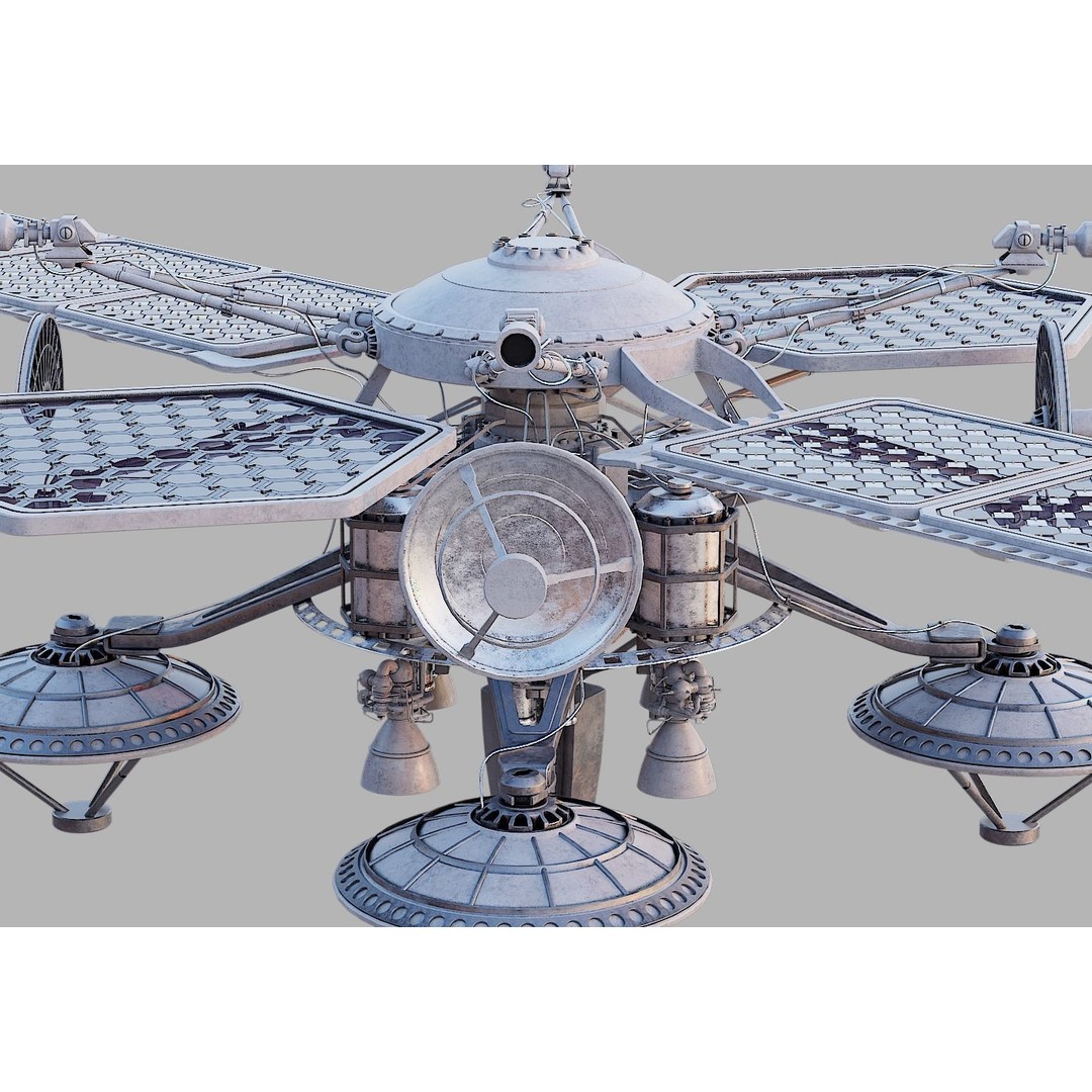 Sci-Fi Satellite 3D Model – PBR Textured Game Asset, Blender - View 26