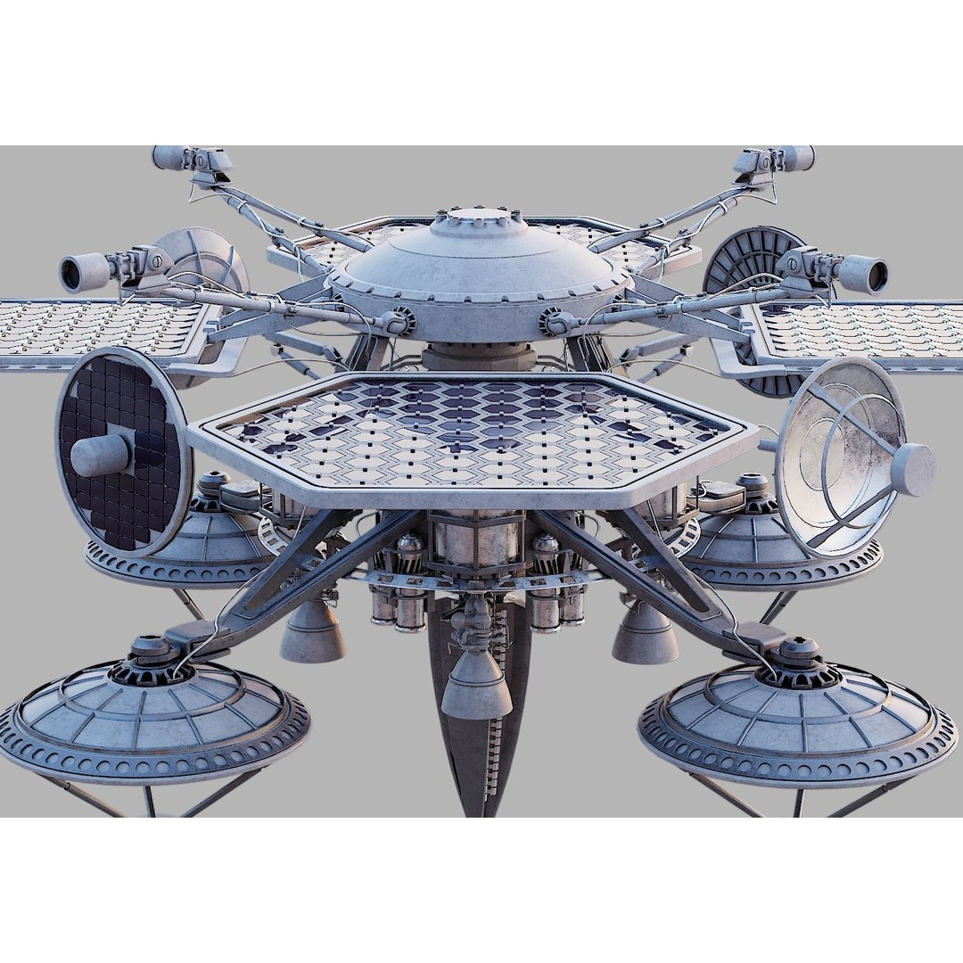 Sci-Fi Satellite 3D Model – PBR Textured Game Asset, Blender - View 27