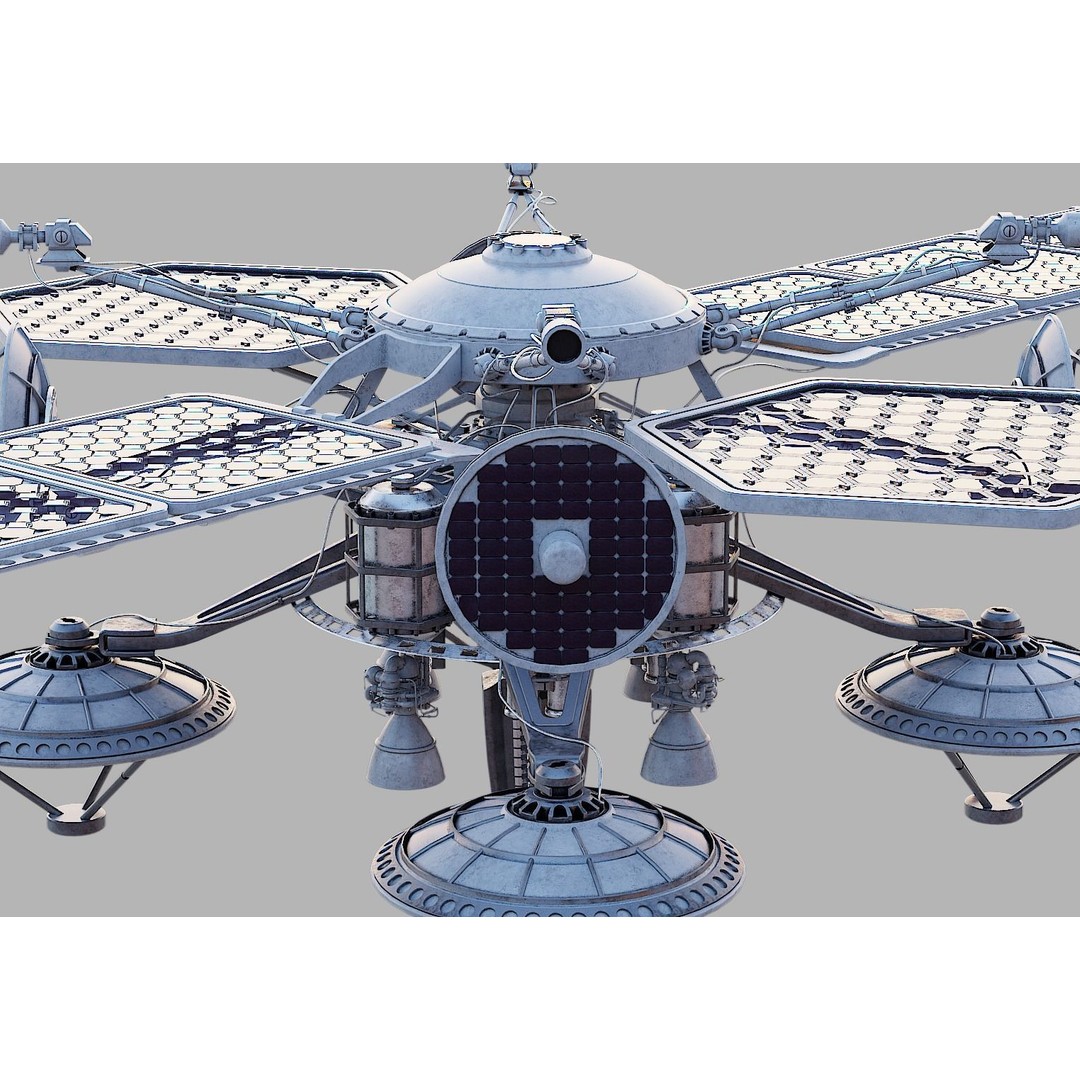 Sci-Fi Satellite 3D Model – PBR Textured Game Asset, Blender - View 28