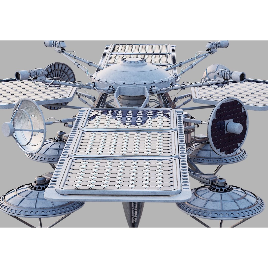 Sci-Fi Satellite 3D Model – PBR Textured Game Asset, Blender - View 29